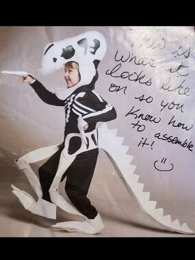 Chasing Fireflies Kid's Black And White Dinosaur Skeleton Costume